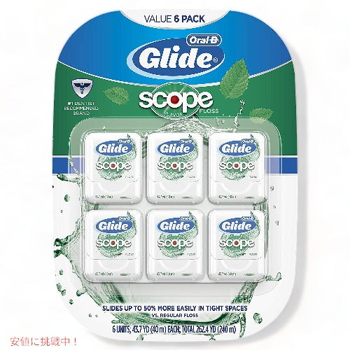 [6個セット] Glide Oral-B Dental Floss, Scope Flavor, 40m (Pack of 6) / グライド オーラルB デンタルフロス スコープフレーバー 40m x 6個 2