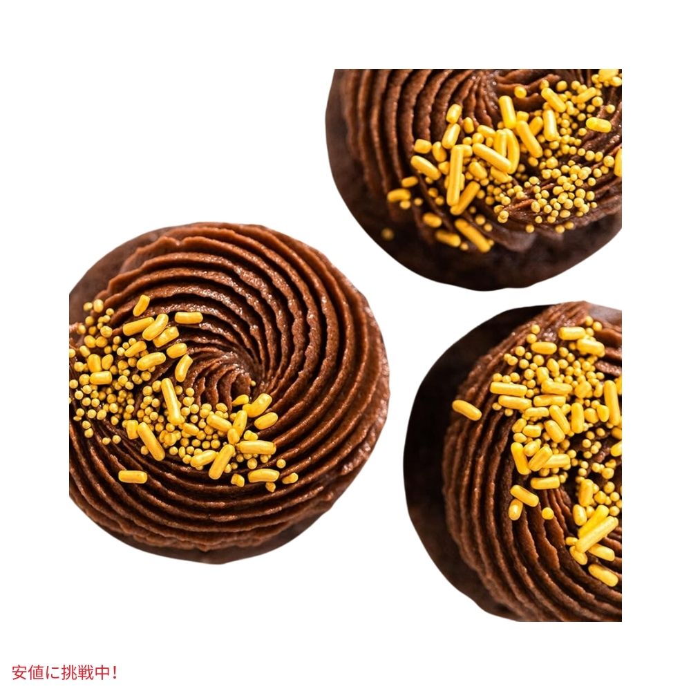 ベーカーパン Bakerpan 食用 メタリックノンパレイユ ゴールドスプリンクル 5.1オンス Edible Metallic Gold Nonpareils Sprinkles 5.1oz 6