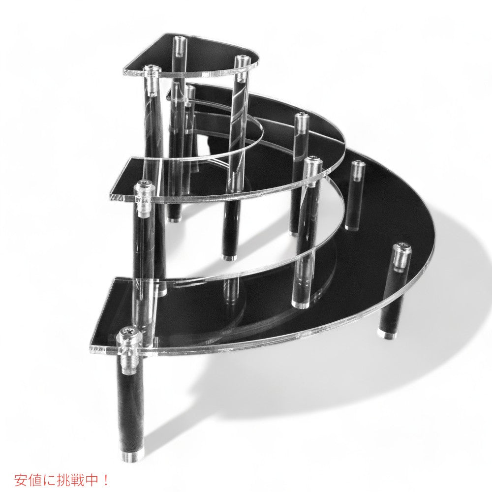 アクリル  ケーキディスプレイ スタンド クリア ハーフムーン サーバー カップケーキデザートスタンド Acrylic Legs Half Moon 2
