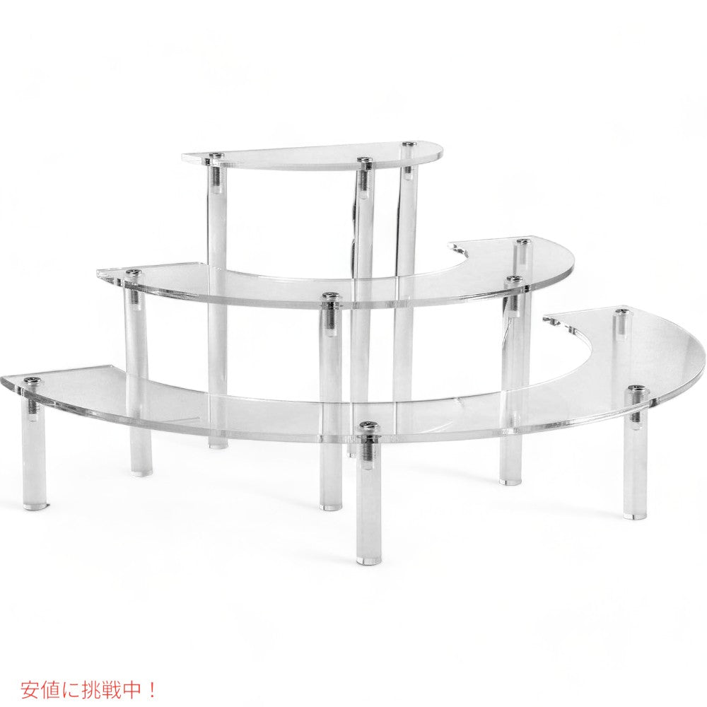 アクリル  ケーキディスプレイ スタンド クリア ハーフムーン サーバー カップケーキデザートスタンド Acrylic Legs Half Moon 5