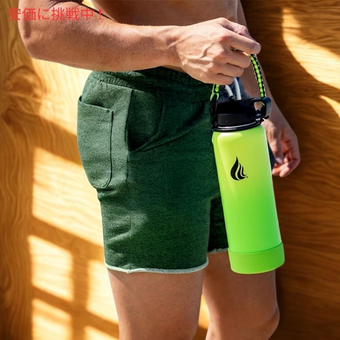 HYDRO CELL ステンレススチール製 断熱ウォーターボトル（ストロー付き）（ネオン 40オンス/1.2L）Insulated Water Bottle w/ Straw (Neon 40oz) 4