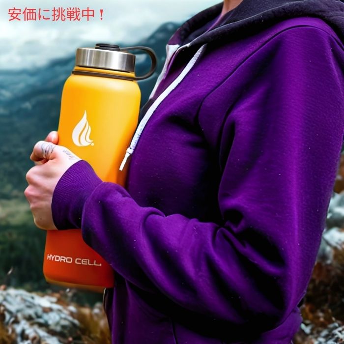 HYDRO CELL ステンレススチール製断熱ウォーターボトル（ストロー付き）（赤/オレンジ 40オンス/1.2L）Insulated Water Bottle with Straw (Red/Orange 40oz) 4
