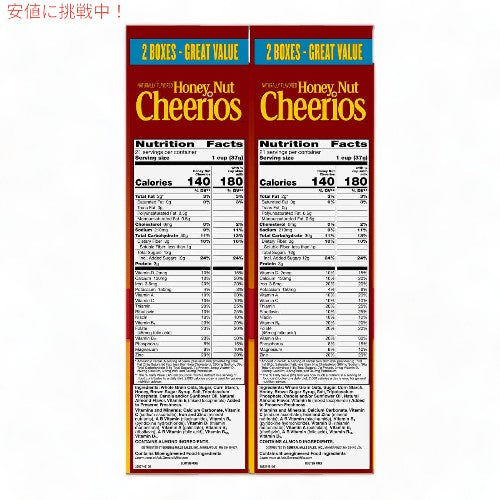 Cheerios チェリオス 全粒オーツ麦 シリアル ハニーナッツ 779g x2個パック General Mills ジェネラルミルズ Honey Nut Cereal 27.5oz x 2ct 2