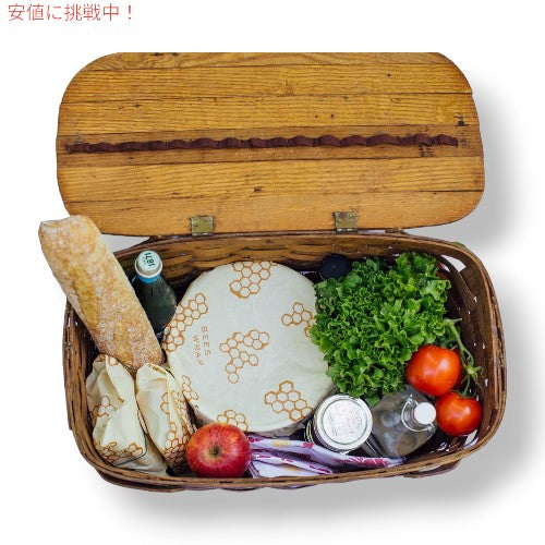 Bees Wrap ビーズラップ 再利用可能なミツロウフードラップ  Reusable Beeswax Food Wraps 米国製 - 詰め合わ (S,M,L)3pack - Honeycomb Pattern 5