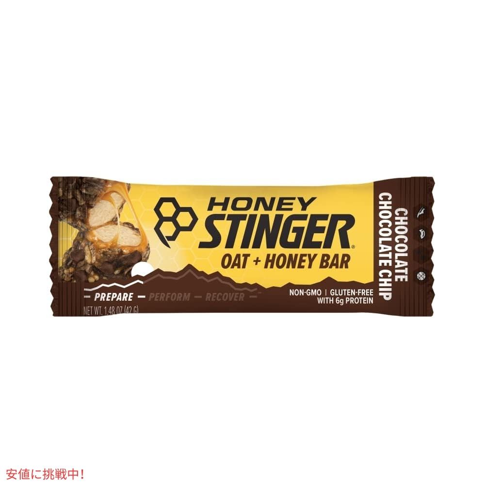 ハニースティンガー オート + ハニーバー チョコレートチップ 12個入り Honey Stinger Oat + Honey Bar Chocolate Chip 17.76oz/Box of 12 2