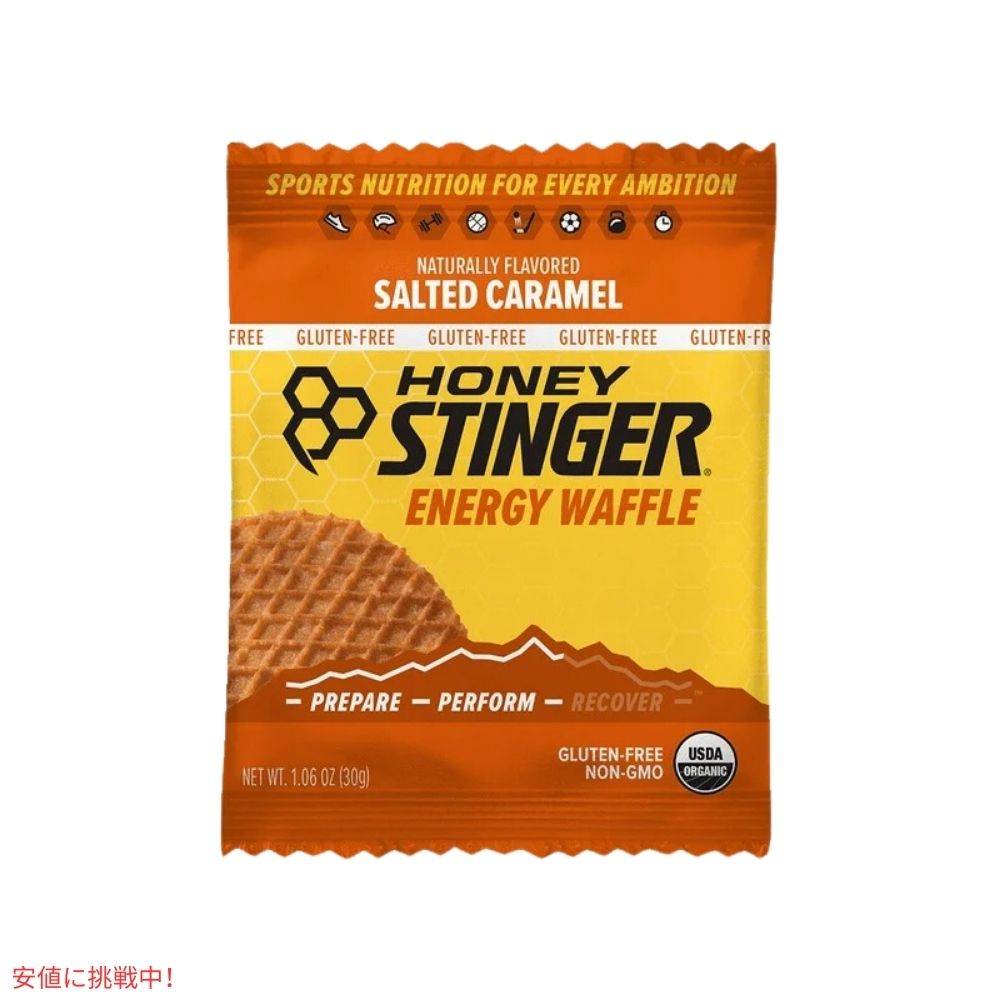 ハニースティンガー ワッフル 塩キャラメル 6枚入り Honey Stinger Organic Snack Waffle Salted Caramel 6.36oz/ 6Count 2