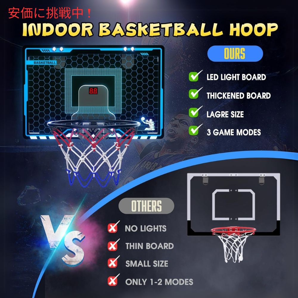 HopeRock ホープロック 室内用バスケットボールフープ キッズ向け Indoor Basketball Hoop for Kids 3