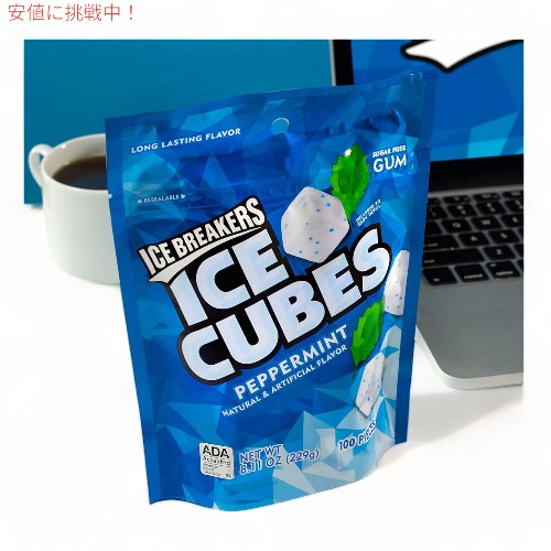 アイスブレーカー ICE BREAKERS アイスキューブ ペパーミント シュガーフリー チューイングガム Ice Cubes Peppermint Sugarfree 3