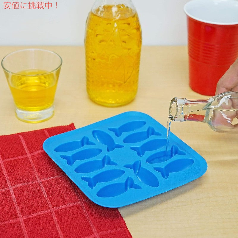 Fairly Odd Novelties フェアリーオッドノベルティ フィッシュアイスキューブトレイ [ブルー] 製氷皿 Fish Ice Cube Tray Blue 4