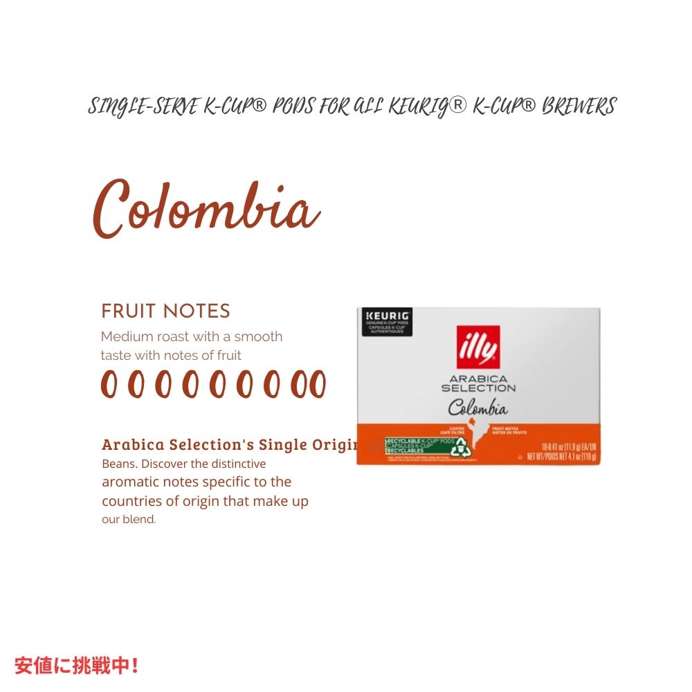 キューリグ Kカップ イリーコーヒー Illy Coffee コロンビア ミディアムロースト フルーティな香り 60杯分 Keurig K Cups Colombia Medium Roast 60ct 3