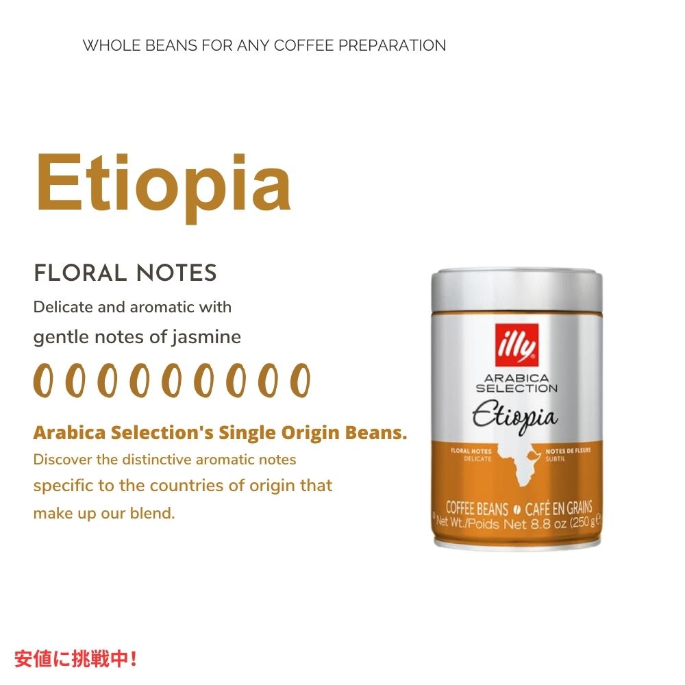 イリー illy ホールビーン コーヒー豆 アラビカセレクション エチオピア ボールドロースト 8.8オンス Whole Bean Coffee Etiopia Bold Roast 8.8oz 3