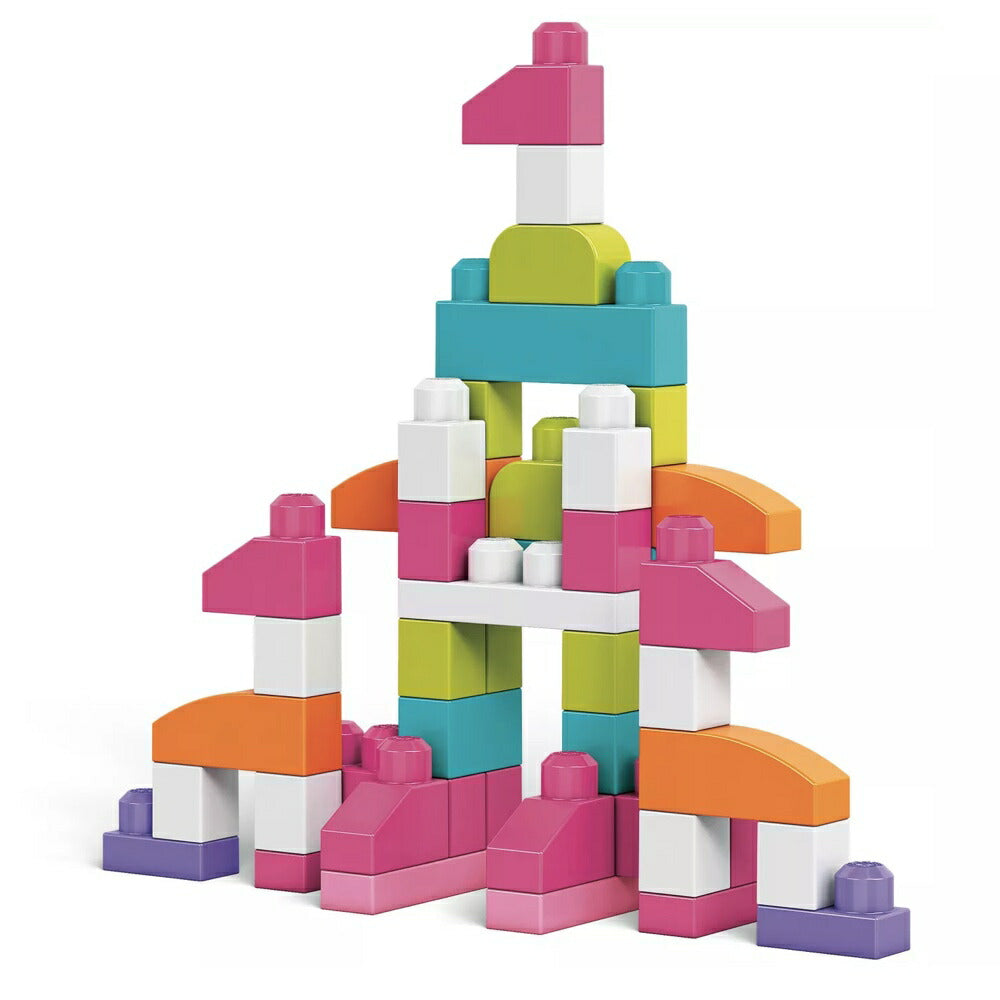 Mega Bloks Big Building Bag - Pink 80pc / メガブロック ビッグ ビルディング バッグ ピンク 80ピース 知育玩具 2