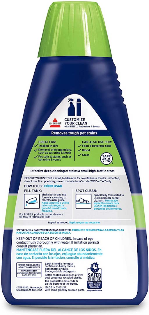 Bissell PET Spot & Stain Carpet Cleaning Formula 32oz 74R7 / ビッセル ポータブルカーペットクリーナー専用 洗剤 ペット スポット＆ステイン フォーミュラ 946ml 2