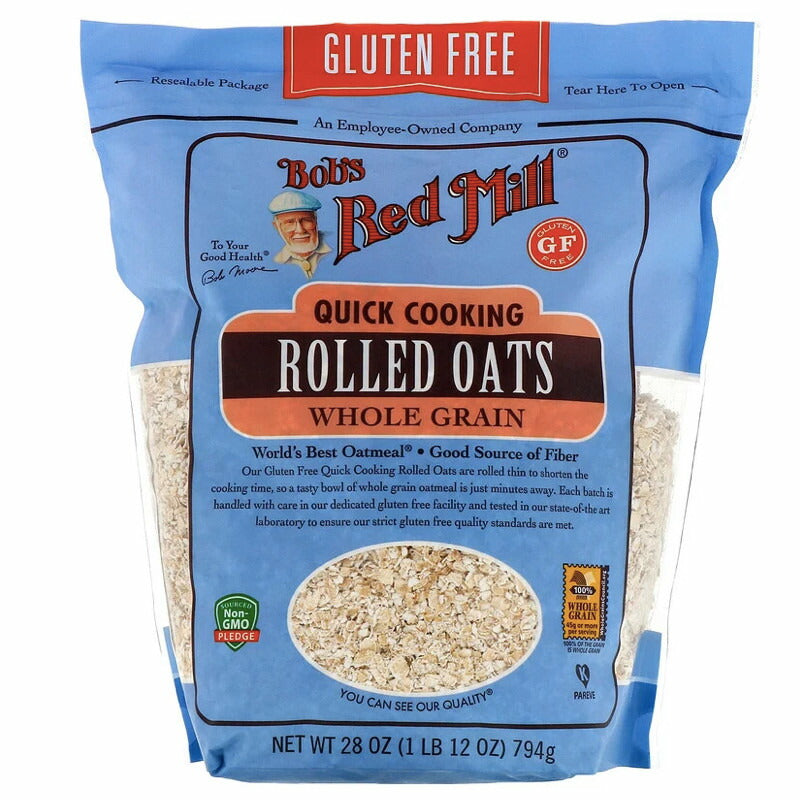 Bob's Red Mill Quick Cooking Rolled Oats, Whole Grain 28oz / ボブズレッドミル クイッククッキング ロールドオーツ 全粒 オートミール オーツ麦 794g 1