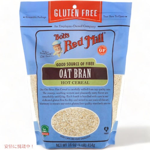 Bob's Red Mill Oat Bran Hot Cereal, 16oz / ボブズレッドミル 高ファイバー オートブラン ホットシリアル グルテンフリー 454g 1