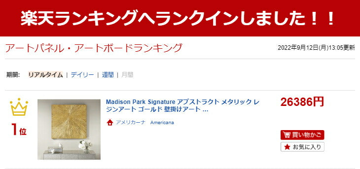 Madison Park Signature アブストラクト メタリック レジンアート ゴールド 壁掛けアート Signature Sunburst Wall Art Gold 5