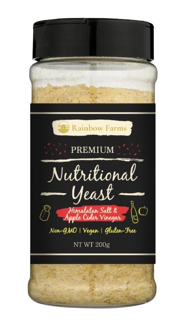 ニュートリショナルイースト [アップルサイダービネガー] 200g Rainbow Farms アップルサイダービネガー Nutritional yeast ヴィー　無香料　無着色 遺伝子組み換え不使用 NON-GMO レインボーファームズ 1