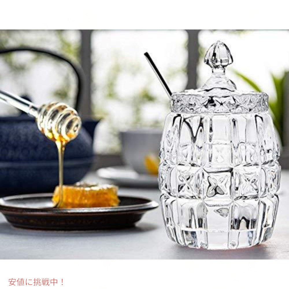 ジャム瓶 フタ付き スプーン付き クリスタル製 保存瓶 保存容器  Godinger Jam Jar With Serving Spoon 2