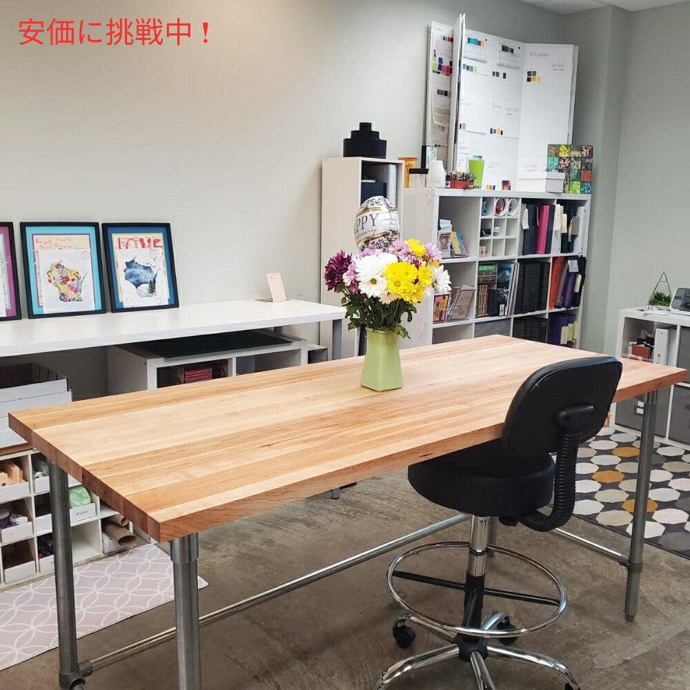 John Boos ジョンブーズ JNB01 メープル天板の作業台 亜鉛メッキ鋼製ベースと補強付き JNB01 Maple Top Work Table with Galvanized Steel 7