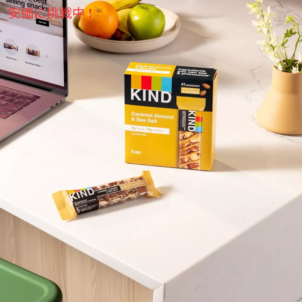 KIND カインド キャラメル アーモンド＆シーソルト 6本入り ナッツバー プロテインバー Bars Caramel Almond & Sea Salt 6 Bars 5