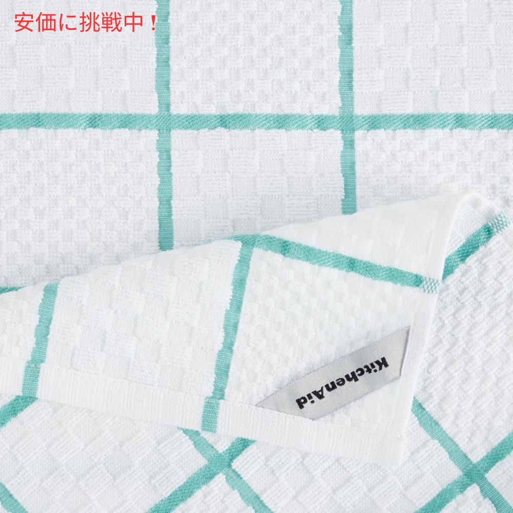 KITCHENAID キッチンエイド オーブンミット＆鍋つかみ＆キッチンタオル2枚 4点セット アクアスカイ Oven Mitt, Pot Holder, Kitchen Towel 4-Pack Set Aqua Sky 10