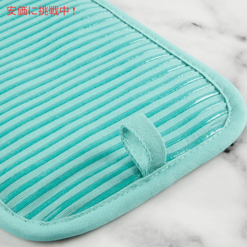KITCHENAID キッチンエイド オーブンミット＆鍋つかみ＆キッチンタオル2枚 4点セット アクアスカイ Oven Mitt, Pot Holder, Kitchen Towel 4-Pack Set Aqua Sky 5