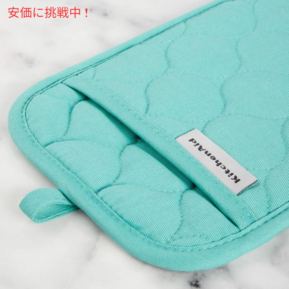 KITCHENAID キッチンエイド オーブンミット＆鍋つかみ＆キッチンタオル2枚 4点セット アクアスカイ Oven Mitt, Pot Holder, Kitchen Towel 4-Pack Set Aqua Sky 6