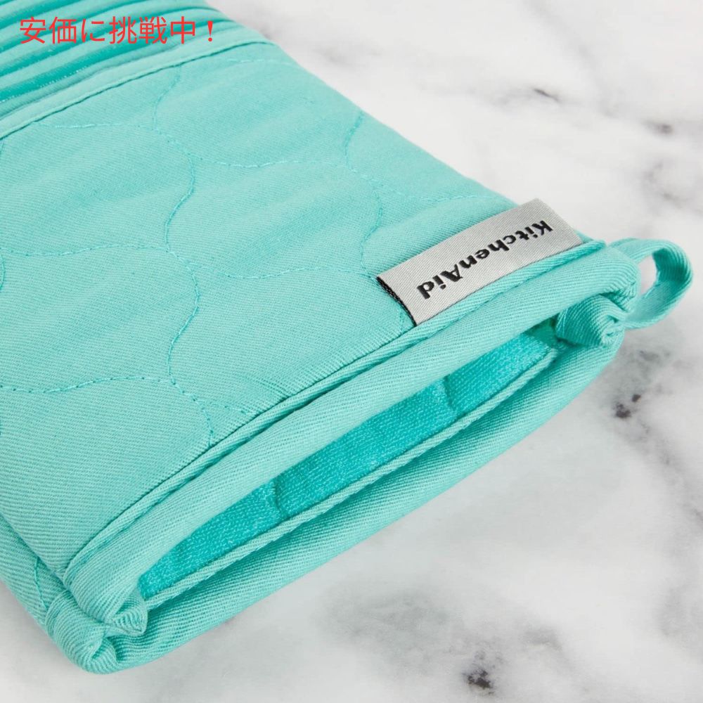 KITCHENAID キッチンエイド オーブンミット＆鍋つかみ＆キッチンタオル2枚 4点セット アクアスカイ Oven Mitt, Pot Holder, Kitchen Towel 4-Pack Set Aqua Sky 7