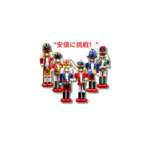 Joliyoou 木製クリスマスくるみ割り人形 6個 ミニソルジャーフィギュア 5.1インチ くるみ割り人形 クリスマスギフト用 1