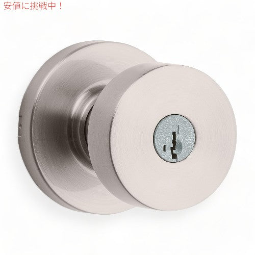 クイックセット Kwikset ピスモ ラウンド [サテンニッケル] エクステリア エントリー ドアノブ ?97402-893 Pismo Entry Door Knob with Lock and Key 1