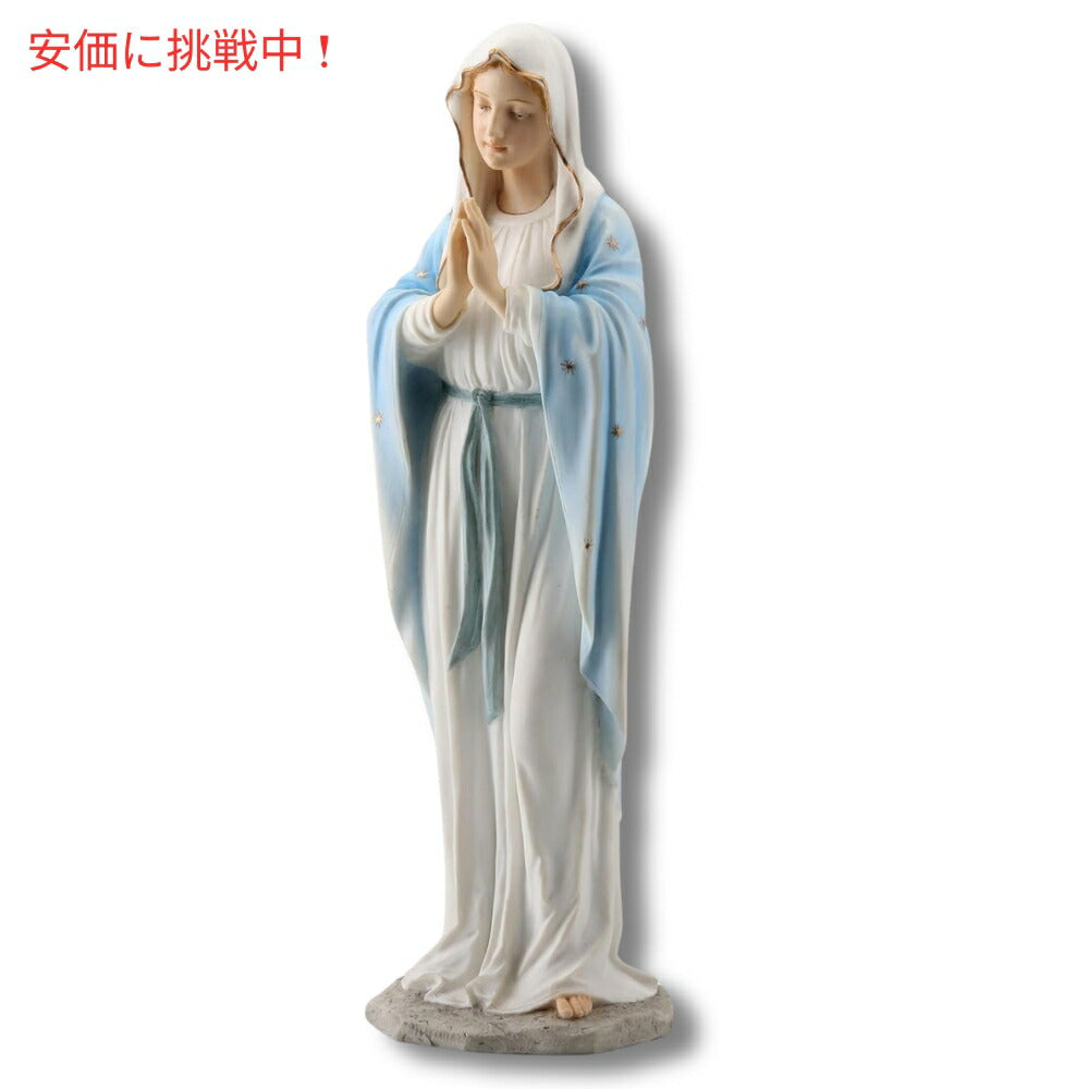 Blessed Virgin Mary 恵みの聖母マリア像 11 3/4インチ 明るい色の石製像 Our Lady of Grace 11 3/4 Inch Light Color Stone Statue 2