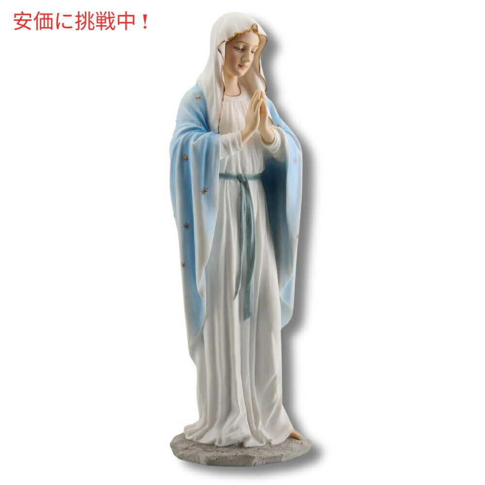 Blessed Virgin Mary 恵みの聖母マリア像 11 3/4インチ 明るい色の石製像 Our Lady of Grace 11 3/4 Inch Light Color Stone Statue 3