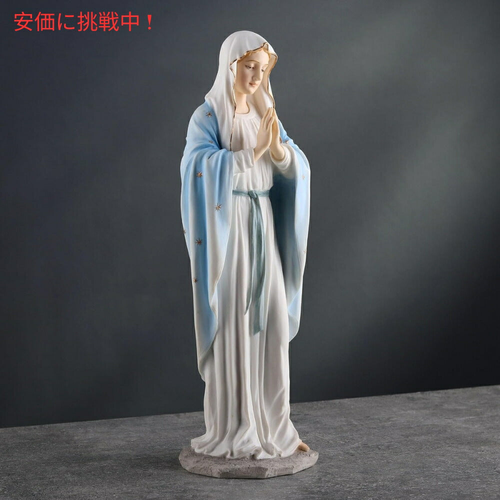 Blessed Virgin Mary 恵みの聖母マリア像 11 3/4インチ 明るい色の石製像 Our Lady of Grace 11 3/4 Inch Light Color Stone Statue 4