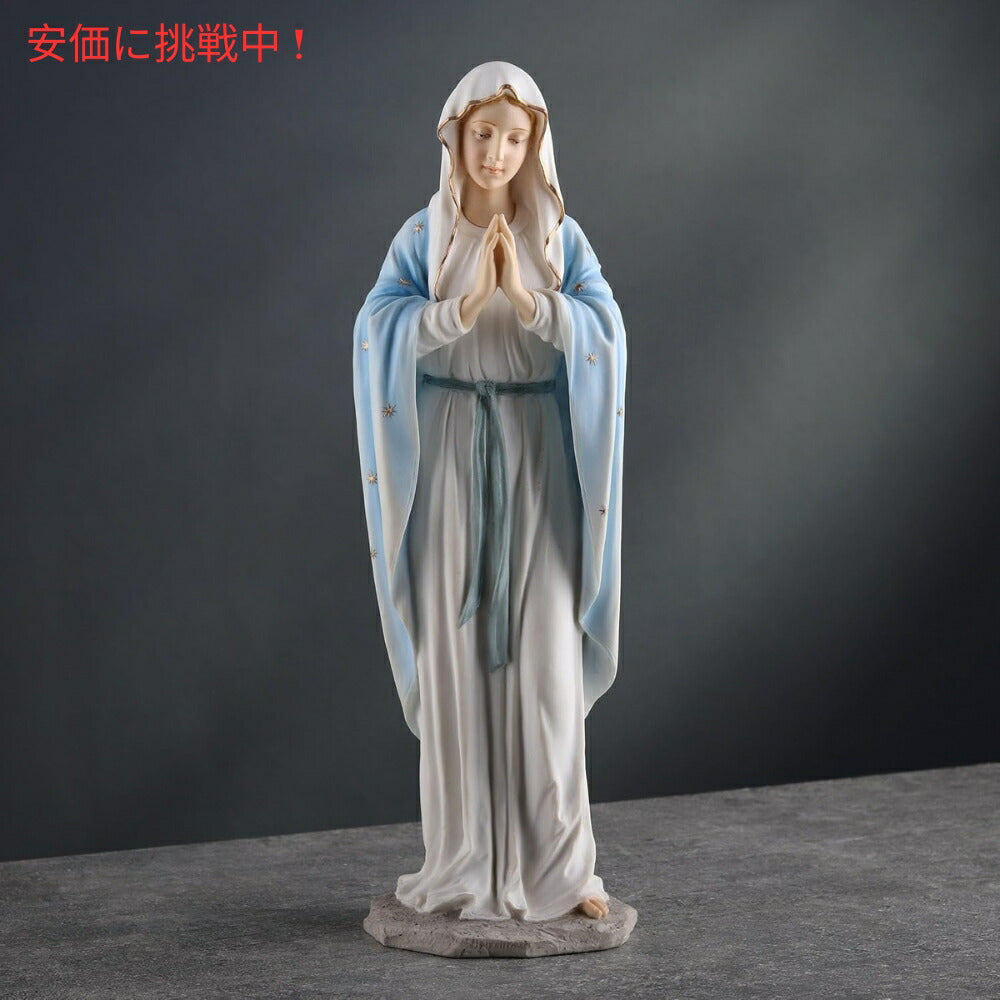 Blessed Virgin Mary 恵みの聖母マリア像 11 3/4インチ 明るい色の石製像 Our Lady of Grace 11 3/4 Inch Light Color Stone Statue 5