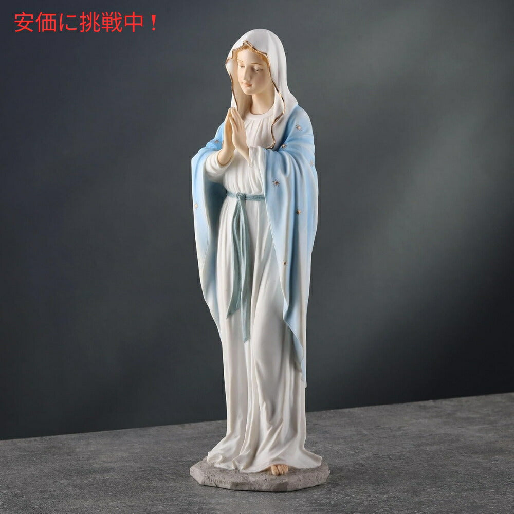 Blessed Virgin Mary 恵みの聖母マリア像 11 3/4インチ 明るい色の石製像 Our Lady of Grace 11 3/4 Inch Light Color Stone Statue 6