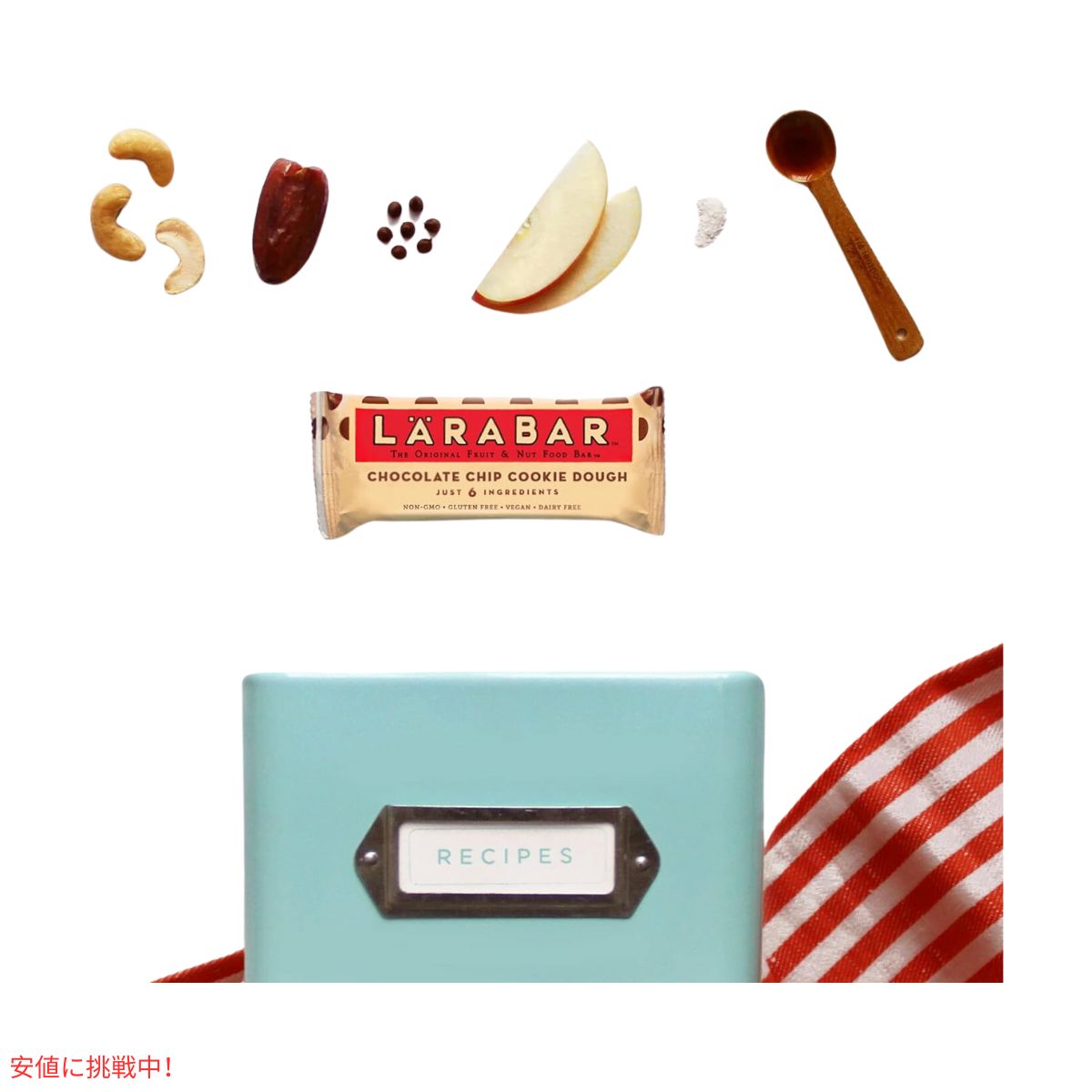 ララバー チョコレートクッキー生地 45g x 18 個 スナックバー グルテンフリー Larabar 45g x 18 Snack Bars Gluten Free Chocolate Chip Cookie Dough 3