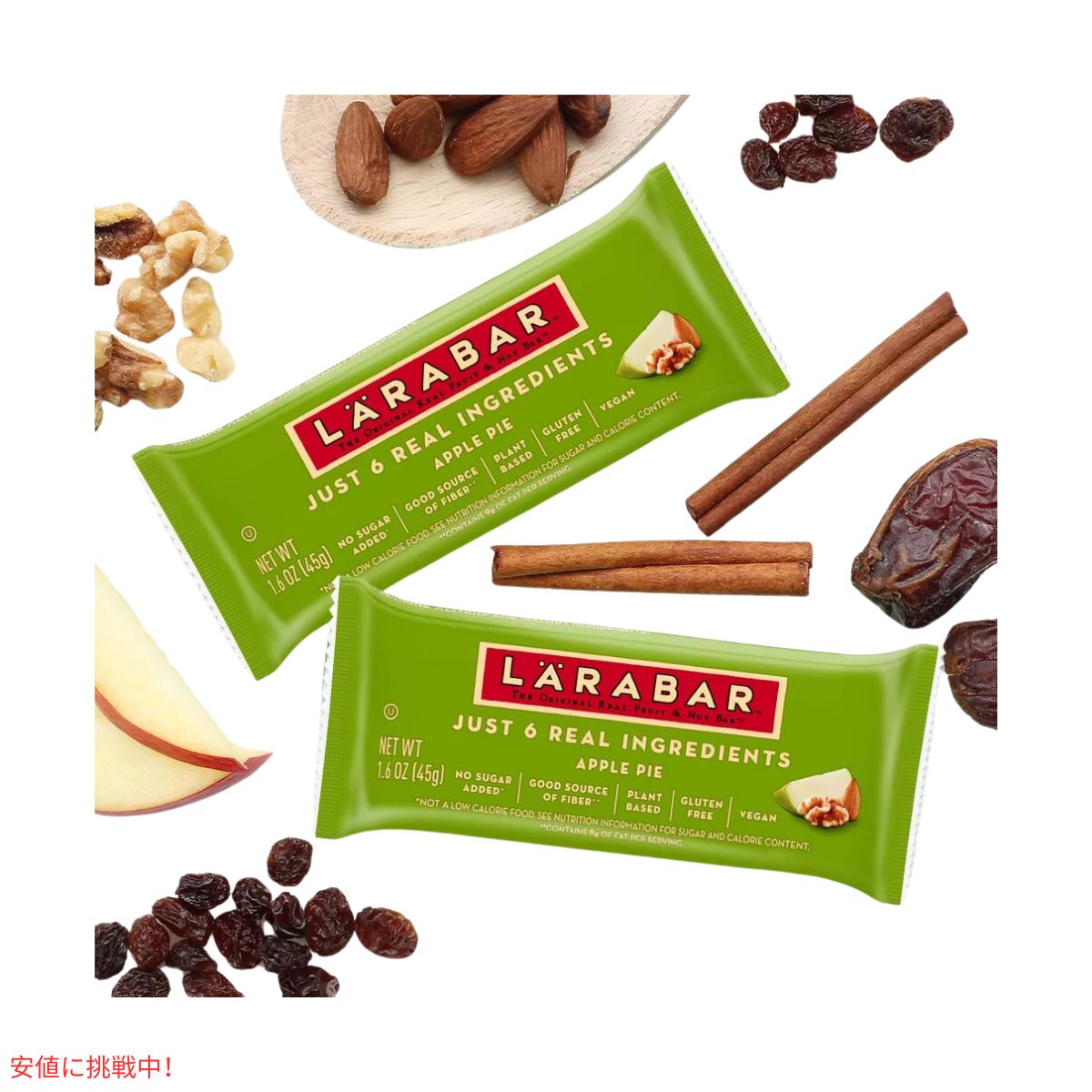ララバー アップルパイ 45g x 6 本入り スナックバー グルテンフリー Larabar 6 Snack Bars Gluten Free Apple Pie 5