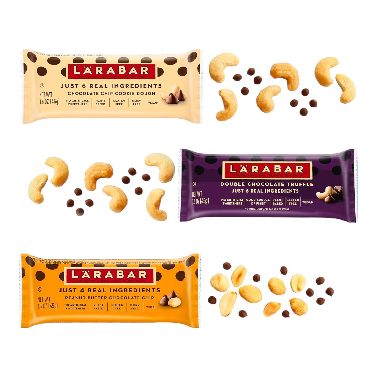 ララバー ダブルチョコレートピーナッツバター  45g x 8 本入り スナックバー グルテンフリー Larabar 8 Snack Bars Gluten Free Double Choco Peanut 6