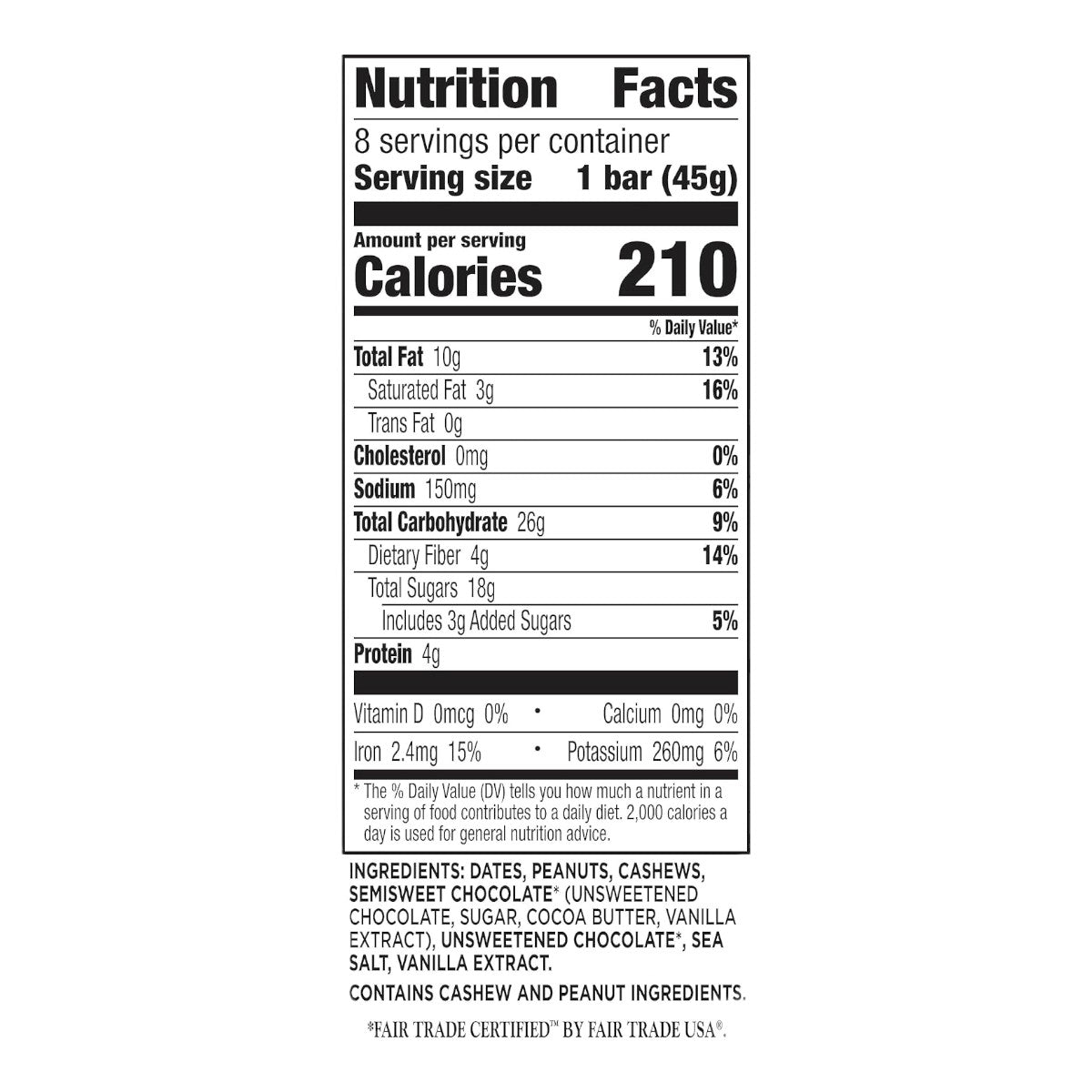 ララバー ダブルチョコレートピーナッツバター  45g x 8 本入り スナックバー グルテンフリー Larabar 8 Snack Bars Gluten Free Double Choco Peanut 7