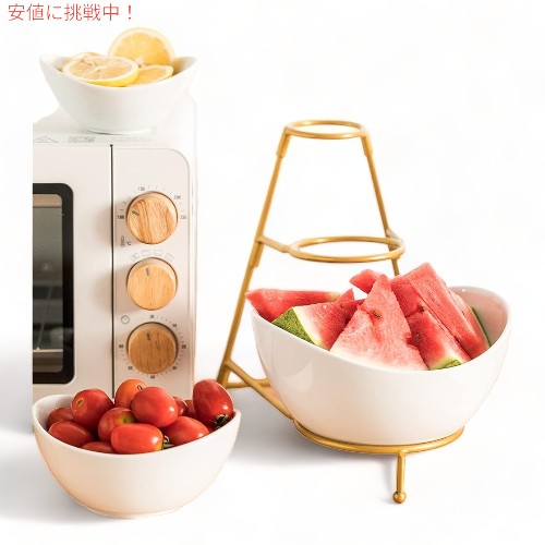 LAUCHUH 3段サービングスタンド チップ＆ディップサービングセット ボウル LAUCHUH 3 Tier Serving Stand Chip and Dip Serving Set Bowl 3