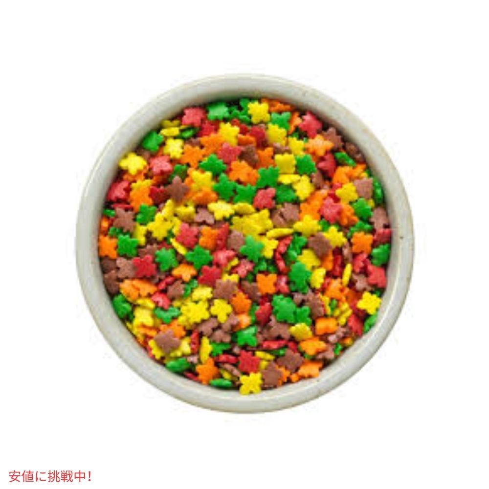秋の葉のコンフェッティ スプリンクル 10オンス お菓子作り 製菓 トッピング Fall Leaf Confetti Sprinkles 10oz 3