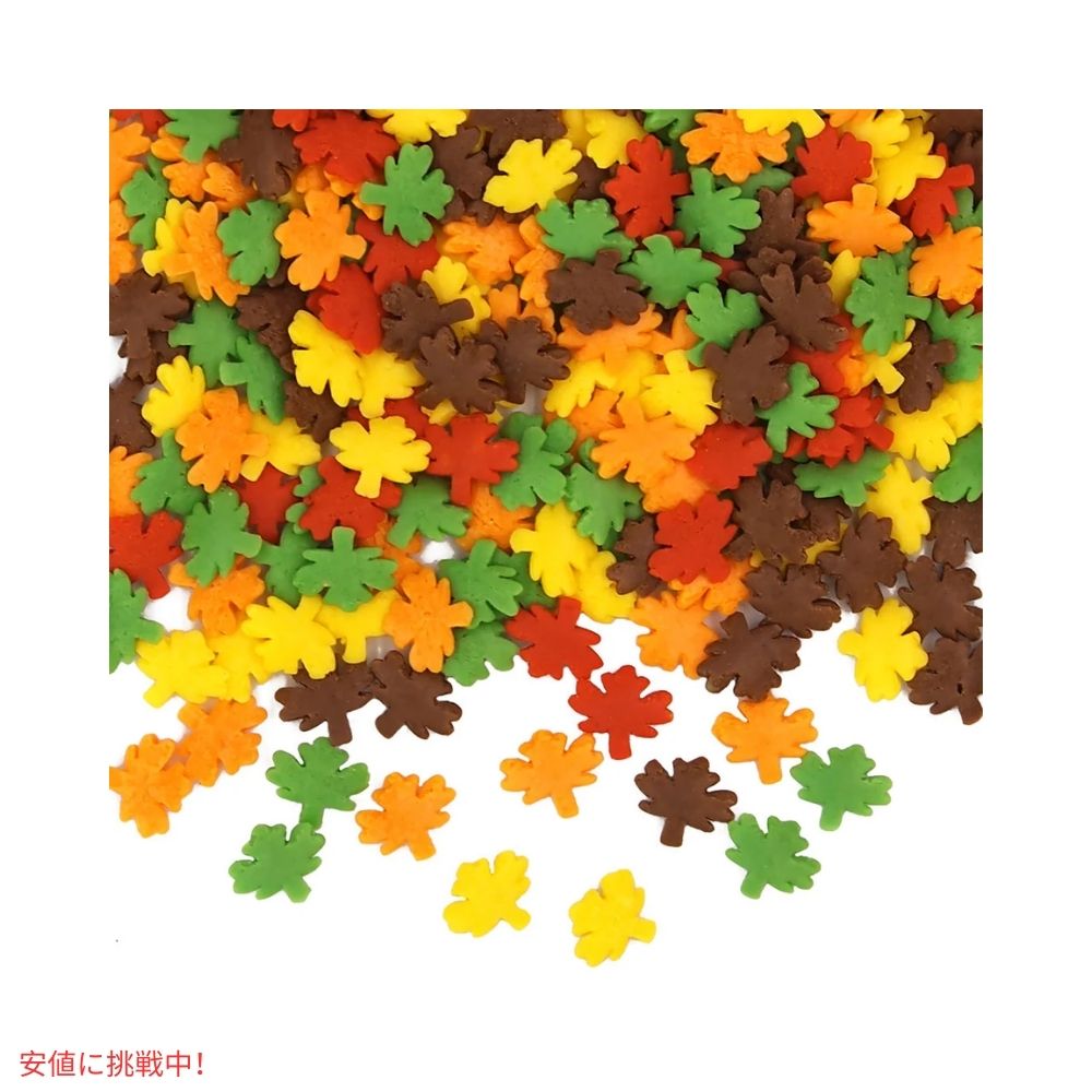 秋の葉のコンフェッティ スプリンクル 10オンス お菓子作り 製菓 トッピング Fall Leaf Confetti Sprinkles 10oz 4