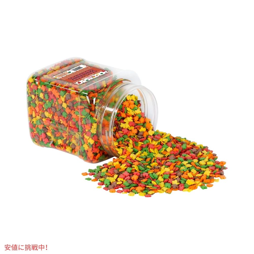 フォールリーフ 秋の葉のコンフェッティ スプリンクル お菓子作り 製菓 トッピング 1.2ポンド Fall Leaf Confetti Sprinkles 1.2lb 3