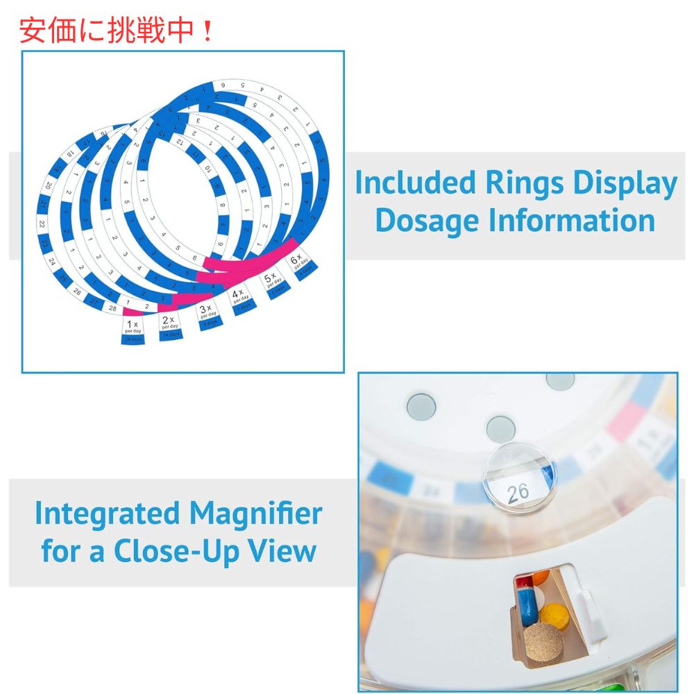 Live Fine 28日分 自動ピルディスペンサー フロスト仕上げの蓋付き 28-Day Automatic Pill Dispenser, Frosted Lid 6