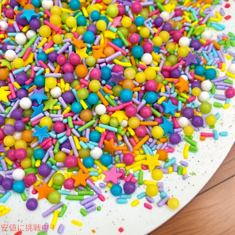 Manvscakes マンブスケーキ 製菓用 スプリンクルミックス [レインボー] 4oz お菓子作り トッピング 手作りお菓子用 Edible Sprinkle Mix Rainbow 114g 4