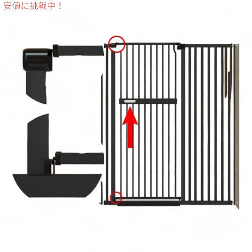 AIKSSOO エクストラトール キャット ゲート ワイドセーフティ ブラックメタル  Extra Tall Cat Gate Wide Safety Black Metal 2