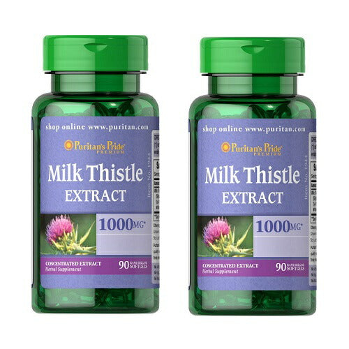 【お得な二本セット！】ピューリタンズプライド シリマリン ミルクシスル 1000 mg 90ソフトジェル Puritan's Pride Milk Thistle 1000mg 90softgels Pack of 2 1