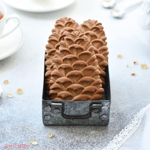 木製クッキーカッター プレス型 DIY ベーキングツール 松ぼっくり Wooden Cookie Molds Wooden Kitchen Cookie Cutter PINE CONES 3