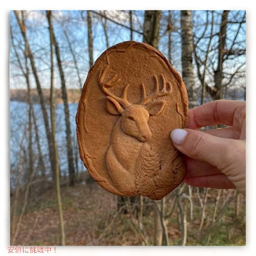 木製クッキーカッター プレス型 DIY ベーキングツール トナカイ Wooden Cookie Molds Wooden Kitchen Cookie Cutter REINDEER 3