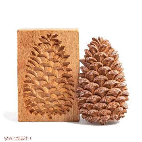 木製クッキーカッター プレス型 DIY ベーキングツール 松ぼっくり Wooden Cookie Molds Wooden Kitchen Cookie Cutter PINE CONES 1